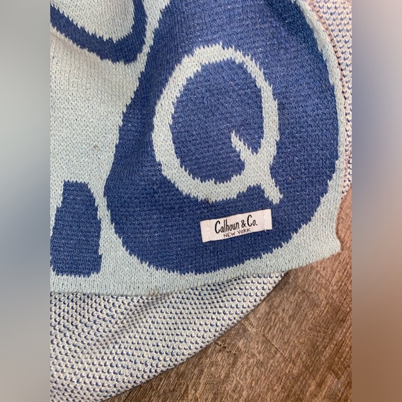 Calhoun & Co New York Knit Throw Blanket - Flat Iron Blue and Navy - NYC Print - Picture 6 of 8